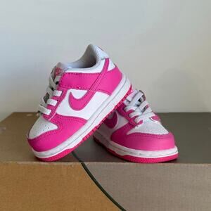 Nike Dunk Low Pink Fushia/White Toddler Sneakers W/Box - SZ 4 C